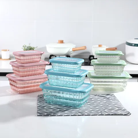 Ensemble de Boîtes de Conservation en Plastique Carré Récipient de Stockage de Nourriture Avec Couvercle Saladier Organisateur de Cuisine