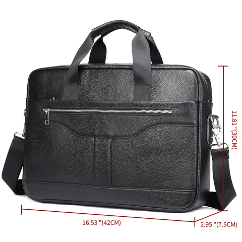 Borsa da Lavoro in Vera Pelle da Uomo Vintage Affari Borsa per Computer Portatile Grande Capacità Borsa Impermeabile