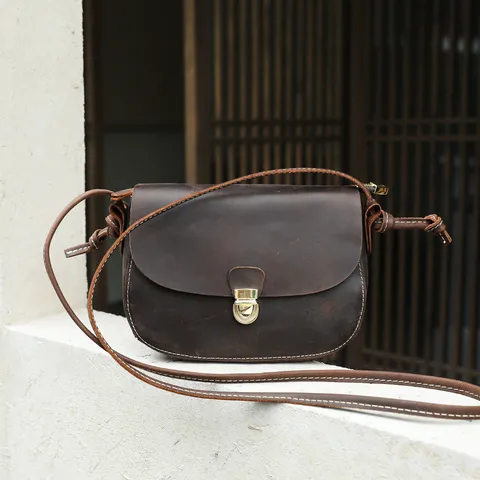 Vintage Echt Leder Geprinte Schoudertas Voor Dames Luxe Eerste Laag Rundleer Handtas Casual Woon-Werkverkeer Handtas
