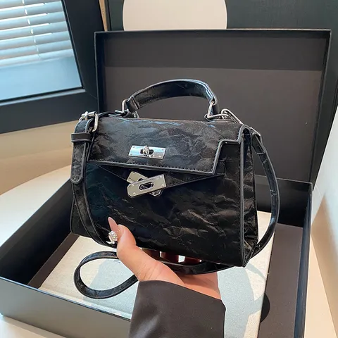 Mode Cuir PU Sac Bandoulière Poignée Haute Femmes Élégant Style Classique Satchel Sac à Main Quotidien