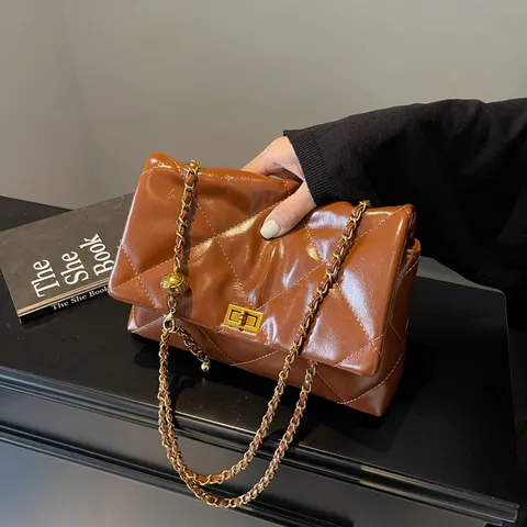 Sac Bandoulière Rétro Matelassé en Cuir PU pour Femmes Style Designer Classique Élégant Sac à Épaule Sac à Main Décontracté pour Navetteurs