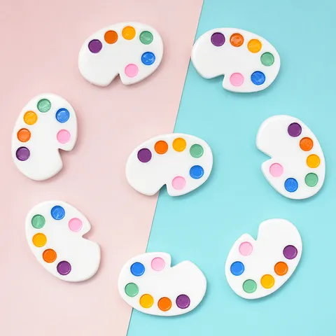 Miniature Simulation Paint Palette Resin Charms For DIY Phone Case Cream Glue Decoration Microlandscape Ornaments Arts Crafts Supplies