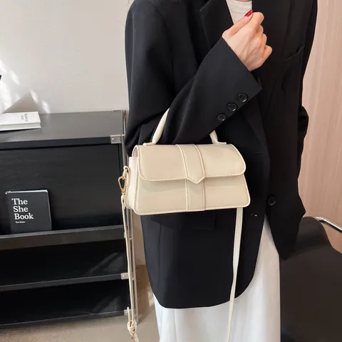 Dames Mode PU Leer Schoudertas Kleine Vierkante Tas Veelzijdige Casual Schoudertas Trendy Dagelijkse Handtas