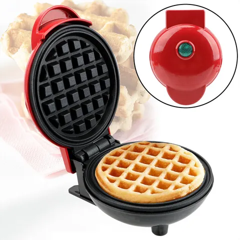Mini Macchina per Waffle Elettrica Cuore Griglia Sandwich Macchina per Colazione Apparecchio Antiaderente Spina US EU