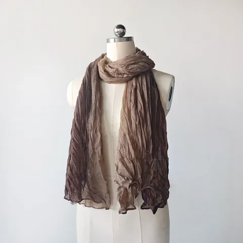 Damen Mode Plissierter Gradient Schal Leichter Polyesterseide Shawl Wüstentuch Casual Halstuch Wrap