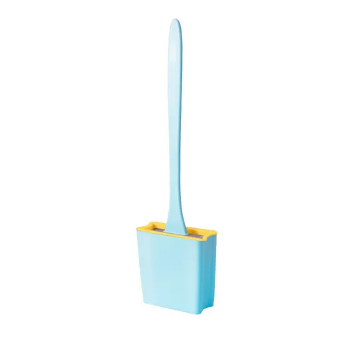 Set Scopino WC da Parete Con Supporto Gomma Morbida Manico Lungo Spazzola per Pulizia Bagno Domestico