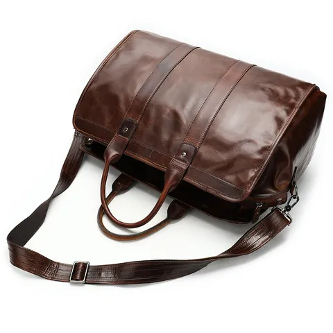 Vintage Echt Lederen Reistas Grote Capaciteit Duffel Bag Zakenreis Bagage Handtas Retro Heren Bagagetas