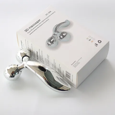 3D Roller Facial Massager ABS Metal Face Lifting Firming Tool V Face Massager Skin Care Beauty Instrument