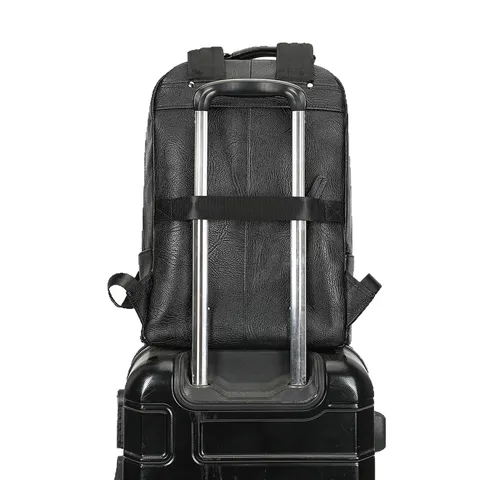 Zaino Casual da Lavoro in Vera Pelle per Uomo Grande Capacità Borsa per Laptop da 15 Pollici Borsa da Viaggio Retro