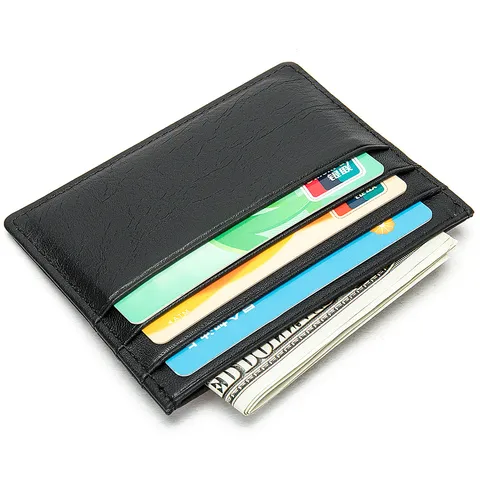 Unisex Echt Leder Kaarthouder Minimalistisch Effen Kleur Visitekaartje Etui