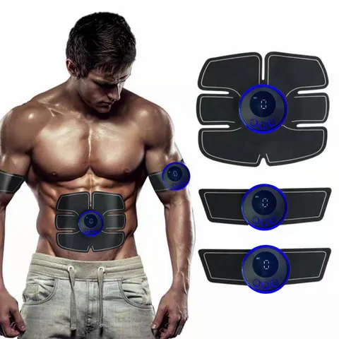 Stimolatore Muscolare Addominale Elettrico EMS Attrezzatura di Allenamento per Fitness Ricaricabile