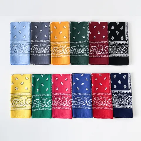 Hip Hop Paisley Druck Baumwolle Quadratischer Schal Bandana Für Damen Herren Kopftuch Halstuch Taillenzubehör