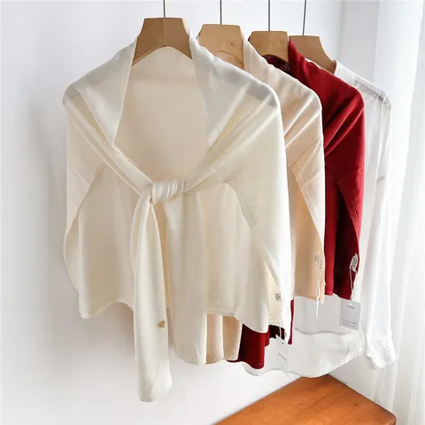 Chal de Punto de Color Sólido para Mujer Otoño Primavera Fino Habitación con Aire Acondicionado Cubierta de Hombro Cálida Envoltorio de Moda Versátil