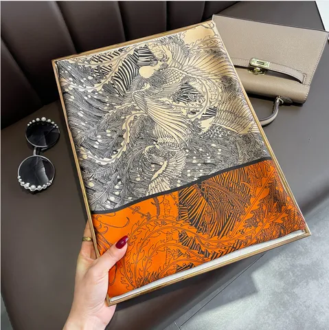 Foulard Quadrato in Raso da Donna Elegante Stampato Floreale Vintage Foulard da Collo Versale Accessorio per Capelli per Signore