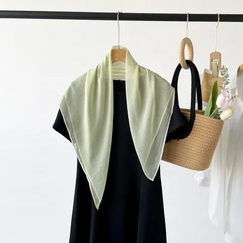 Minimalistisch Wolkenmuster Bedruckt Quadratisches Tuch Für Damen Elegant Spitzenborte Seidenartiges Leichtes Dünnes Halstuch Kopftuch Lässig Dekorativ Sjaal Wrap