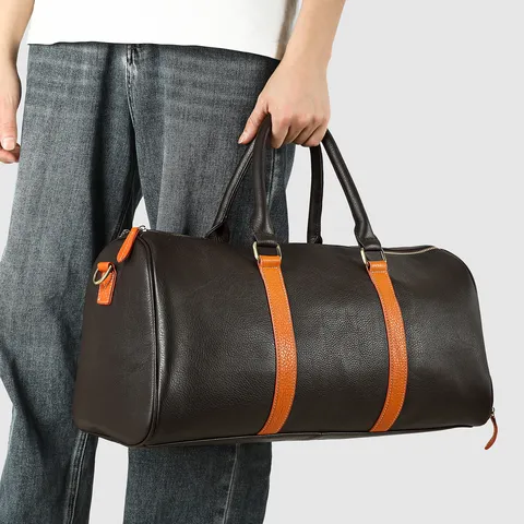 Heren Echt Leer Reizen Duffel Tas Grote Capaciteit Waterdichte Bagagetas Zakelijke Casual Weekendtas
