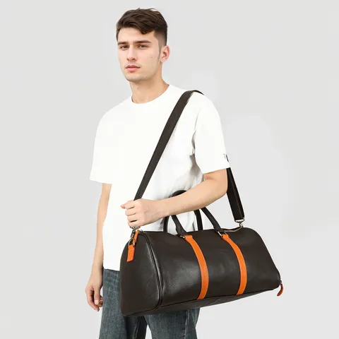 Heren Echt Leer Reizen Duffel Tas Grote Capaciteit Waterdichte Bagagetas Zakelijke Casual Weekendtas