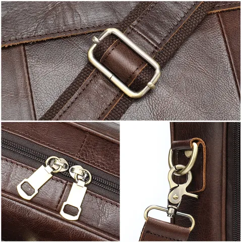 Borsa da Lavoro in Vera Pelle per Uomo Vintage Pelle Bovina Borsa per Laptop Impermeabile Grande Capacità