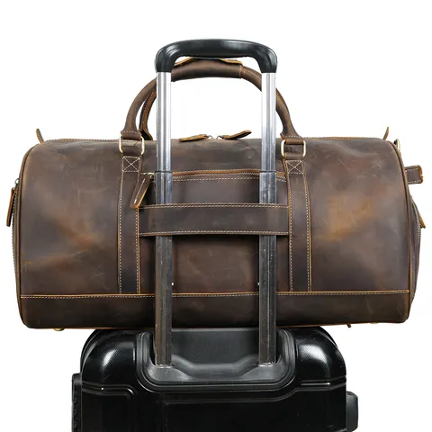 Vintage Crazy Horse Leren Reistas Voor Mannen Grote Capaciteit Casual Business Bagage Duffel Bag Handheld Reistas