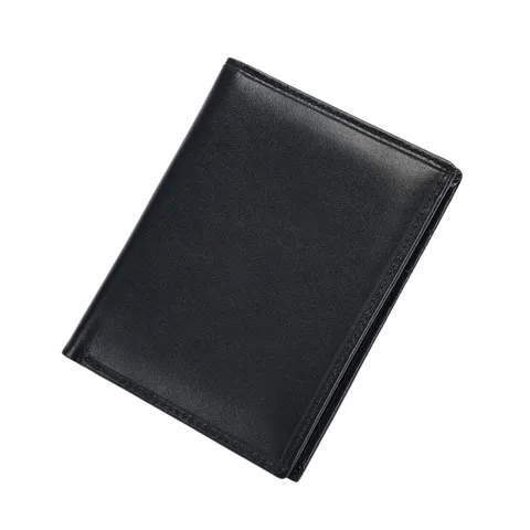 Men's Genuine Leather Vintage RFID Blocking Bifold Wallet Business Casual Solid Color Compact Credit Card Holder Coin Pocket Purse