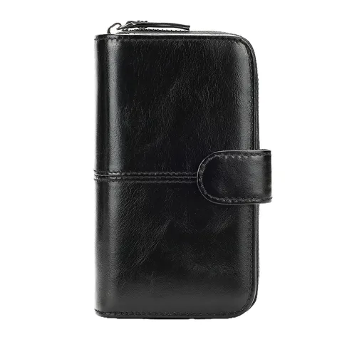 Portafoglio da Uomo in Pelle Blocco RFID Portafoglio Pieghevole Vintage Casual Multi Scomparti per Carte Tasca Portamonete Affari
