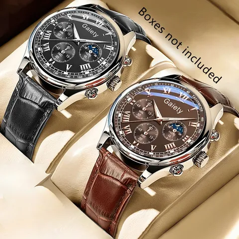 Men Business Casual Quartz Watch With Alloy Case PU Leather Strap Roman Numerals Fashion Sport Wristwatch Luxury Men Jewelry Gift
