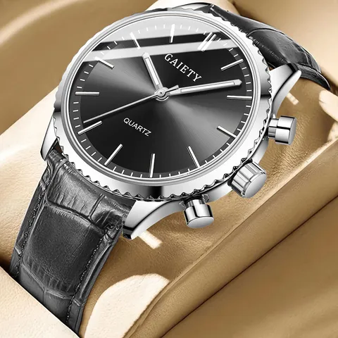 Herren Business Casual Quarzuhr Mode Geprägtes Armband Minimalistisches Zifferblatt Chronograph Design Analoge Armbanduhr Zubehör Geschenk