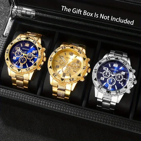 Herren Business Casual Quarzuhr Mode Multizifferblatt Blaulichtglas Legierung Analoge Armbanduhr Für Männer Relogio Masculino