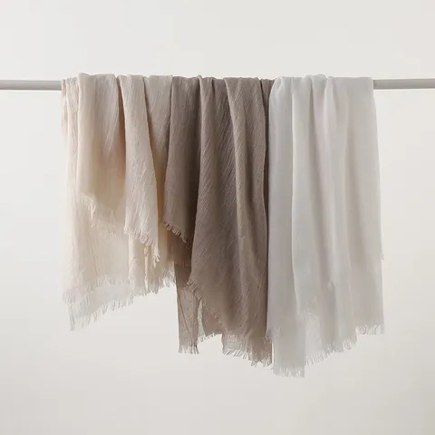 Women Solid Color Scarf Fashion Literary Style Lightweight Scarf Summer Sun Protection Shawl Daily Casual Neck Scarf
