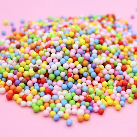 Bunte Makronen-Styroporperlen Slime-Füllung DIY Bastelmaterial Tortendeko Party Hochzeit Wunschflaschen-Füllstoff