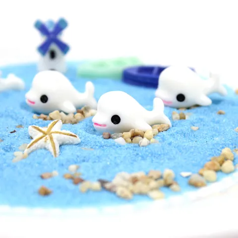 Cartoon Resin Dolphin Whale Charms For DIY Jewelry Making Micro Landscape Decor Mini Sea Animal Accessories For Kids Crafting