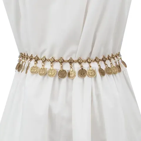 Retro Ethniko Styl Metalliko Nomisma Alisida Mesis Gynekes Choros tis Koilias Moda Forema Zoni Somma Kosmimata Parti Accessories