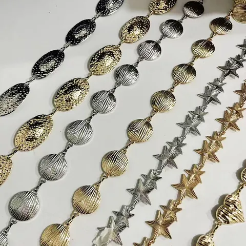 Women's Fashion Waist Chain Vintage Metal Hollow Out Heart Star Round Waist Belt Dress Decorative Body Jewelry