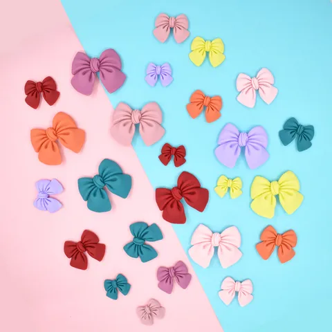 Harz Schleife DIY Zubehör Falsche Stofftextur Matte Flatback Cabochons Für Handyhüllen Deko Kopfschmuck Handgefertigtes Zubehör