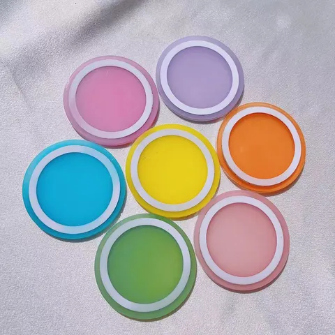Base de Soporte Magnético para Teléfono Compatible con MagSafe Color Macaron Resina Epoxi Anillo Circular Accesorios Universales