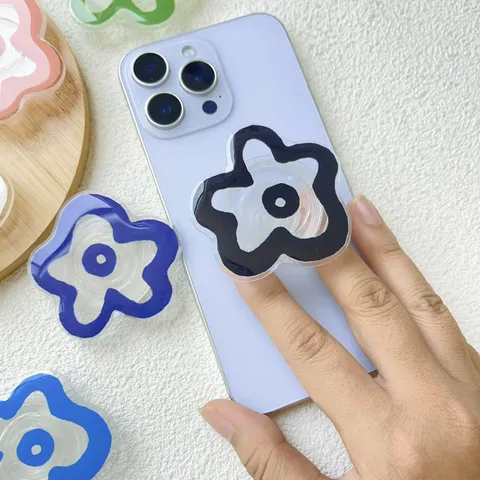 Ins Style Flower Air Cushion Phone Bracket Acrylic Foldable Desktop Mobile Phone Holder Universal Cute Floral Stand