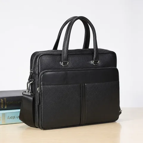Borsa da Lavoro in Vera Pelle per Uomo Borsa per Computer Portatile Grande Capacità Urbano Minimalista Borsa da Lavoro