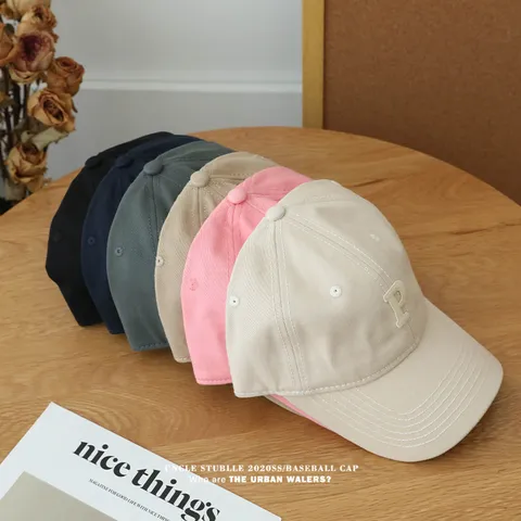 Unisex Baumwolle Baseballkappe Einfache Buchstabenstickerei Verstellbare Gebogene Krempe Sonnenhut Lässige Paar Sport Kappen