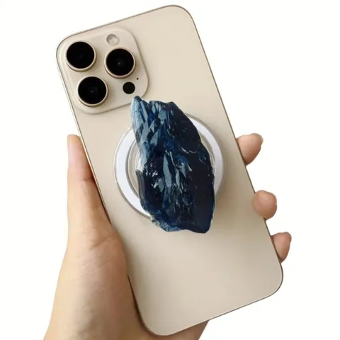 Universal Magnetic Phone Holder Acrylic Imitation Crystal Agate Stone Texture Desktop Stand Detachable Bracket Accessories