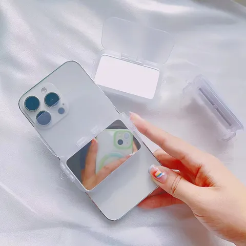 Universele Rekbare Plastic Telefoon Rugclip Matte Flip Cover Make-Up Spiegel Uitbreiding Houder Voor Smartphone