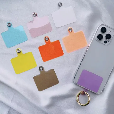 Universal Phone Lanyard Tether Tab Ultra Thin Plastic Phone Case Connector Patch With Metal Ring Holes Holder Accessories