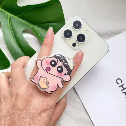 Süße Cartoon Figur Acryl Telefon Griff Ständer Expandierende Doppelschicht Rotierende Smartphone Halter Universal Tischständer Grip Tok