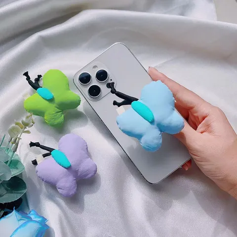 Carino Farfalla Peluche Riempito Tessuto Estensibile Supporto Impugnatura Universale Cellulare Telefono Desktop Staffa Accessori