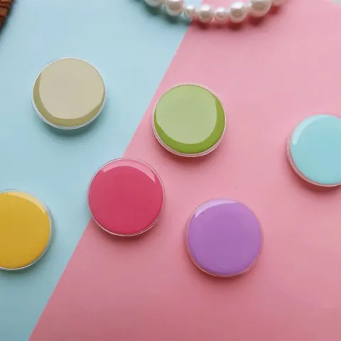 Ronde Airbag Telefoonhouder Macaron Effen Kleur Epoxylijm Opvouwbare Uitschuifbare Mobiele Telefoon Grip Standaard Houder