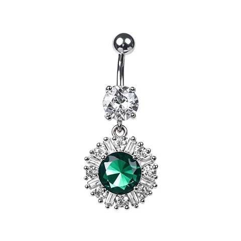 Fashion Zirconia Belly Button Ring 316 Stainless Steel Navel Piercing Jewelry For Women Heart Cross Butterfly Pendant Body Jewelry