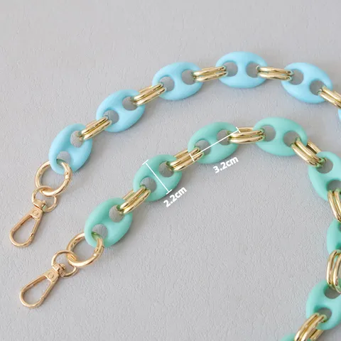 Retro Acryl Matte Koffieboon Ketting Tasriem Goud Mix Vervangende Schouderriem Accessoires Voor Handtassen Telefoonhoesje