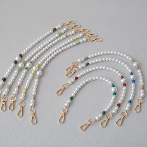 Acrylic Artificial Pearl Bag Strap Colorful Resin Beads Phone Lanyard Fashion Bead Chain Replacement Handle For Bags Women Gift