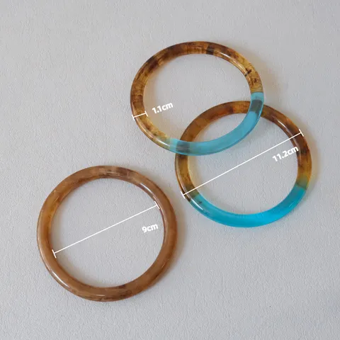Asas de Resina para Bolso Retro Carey Ámbar Redondas Correas de Repuesto para Bricolaje Bolso Suministros Accesorios de Bolso