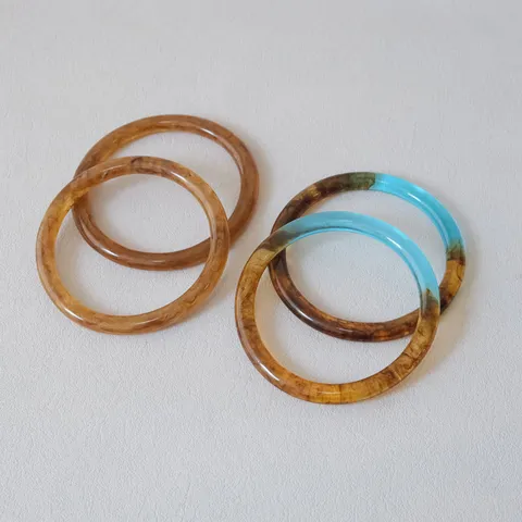 Asas de Resina para Bolso Retro Carey Ámbar Redondas Correas de Repuesto para Bricolaje Bolso Suministros Accesorios de Bolso
