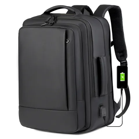 Zakelijke Laptop Rugzak Voor Heren Grote Capaciteit Waterdicht Uitbreidbaar Reis Rugzak Met USB Poort Schooltas